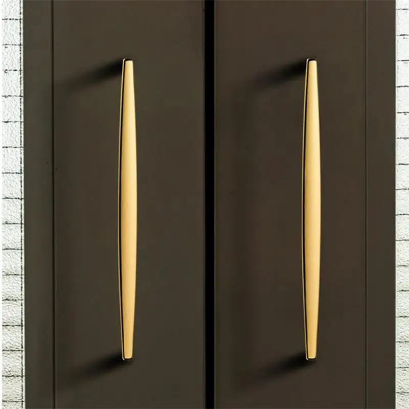 

Simple Style Matte Gold Cabinet Handles Solid Aluminum Alloy Kitchen Cupboard Pulls Drawer Knobs Furniture Handle Hardware