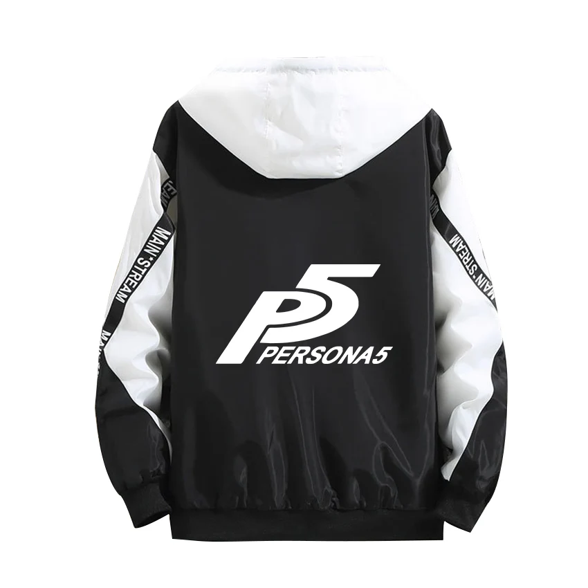 

Cosplay Hoodie P5 Persona 5 Role Makoto Niijima Luminous Print Zipper Black Camouflage Splicing Cotton Sport Coat Thick Jacket