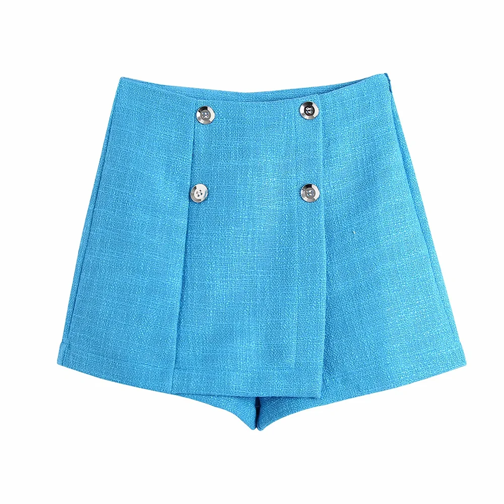 

BBWM Chic Hakama Women Fashion Casual Solid Color Skirt Elegant Ladies A Line Mini Culottes Casual