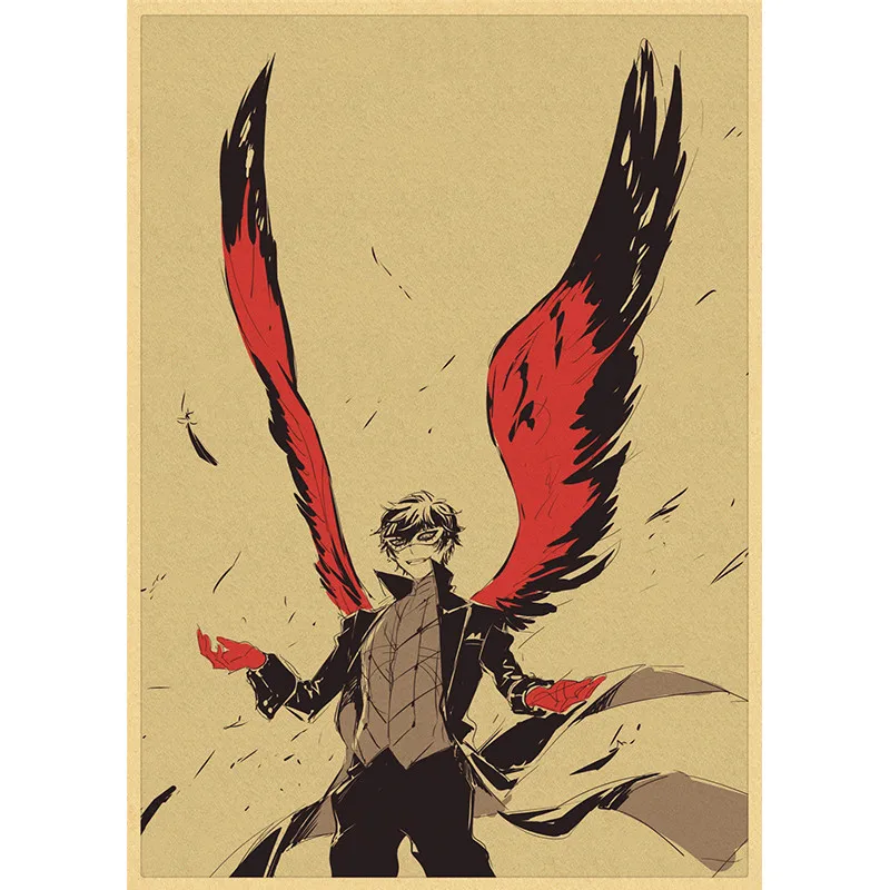 Японское аниме Persona 5 художественные постеры из крафт-бумаги в стиле ретро