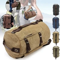 large capacity man travel bag mountaineering backpack men bags canvas bucket shoulder backpack solid bag soft handle fashion