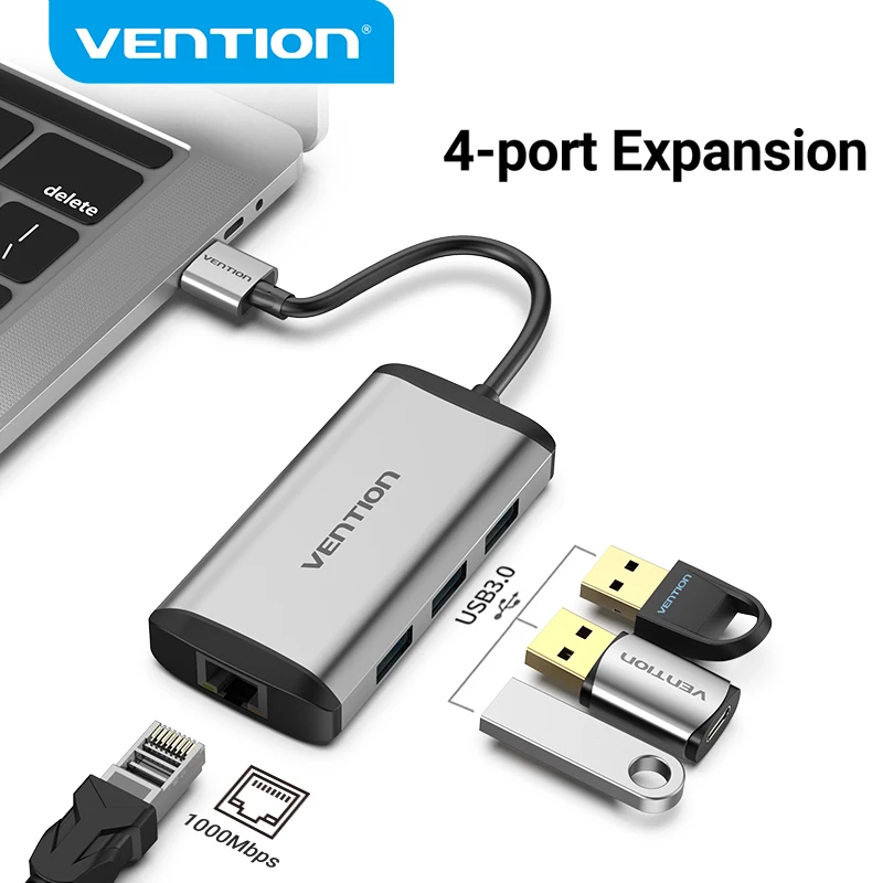 Высокоскоростной концентратор Vention USB 3 0 адаптер к RJ45 Ethernet Разветвитель 1000 Мбит/с