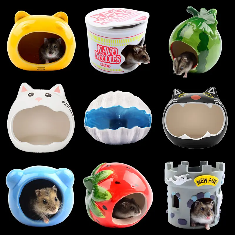 Домик для хомяков с керамическим корпусом фарфоровый Золотой Шелковый