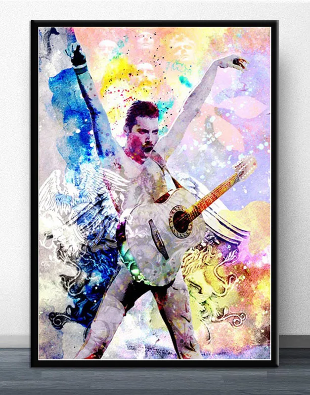 

Hot Freddie Mercury Rock Music Canvas Painting Posters And Prints Wall Pictures For Living Room Abstract Decorative Home Decor