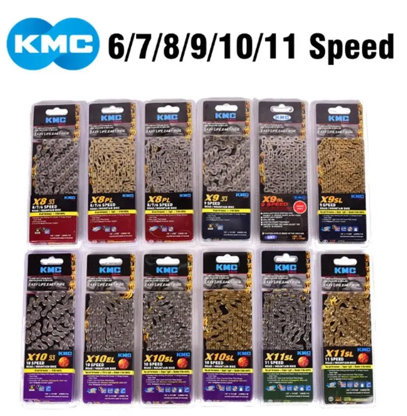 KMC X8 X9 X10 X11 X12 Z9 Z8.3 инструмент для демонтажа цепи велосипеда(116L 11 10 9 8 цепь для скоростного велосипеда с волшебной кнопки для горных велосипедов, Запчасти