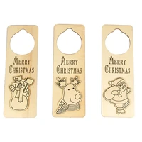 1pc merry christmas hanging wood tag beautiful door handle hanging adornment pendant xmas diy crafts party supplies