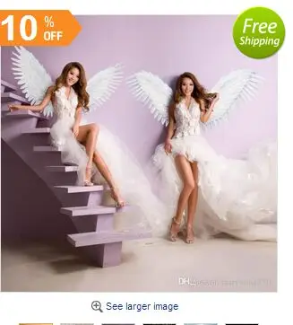 

Beautiful White Angel Feather Wings Fashion Feather Accessories Wedding Photo Shoot Magazine Shooting Props EMS Free Shipping