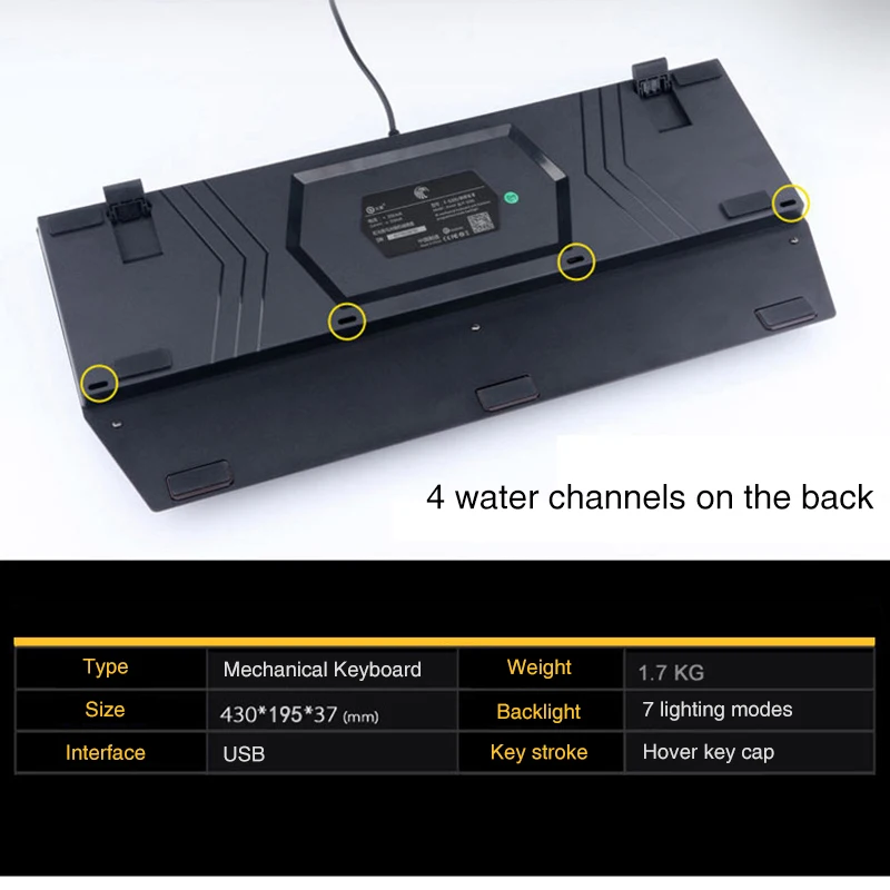 

Wired Gaming Mechanical Keyboard USB 104 Keys Blue Switch RGB/ Mix Backli Waterproof Gaming Keyboards for Desktop WIth Hand Rest
