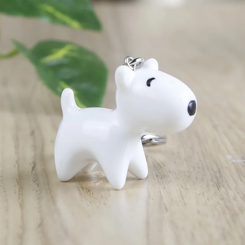 Брелок для ключей в виде собаки Симпатичный 3d кожаный эмалированный модный