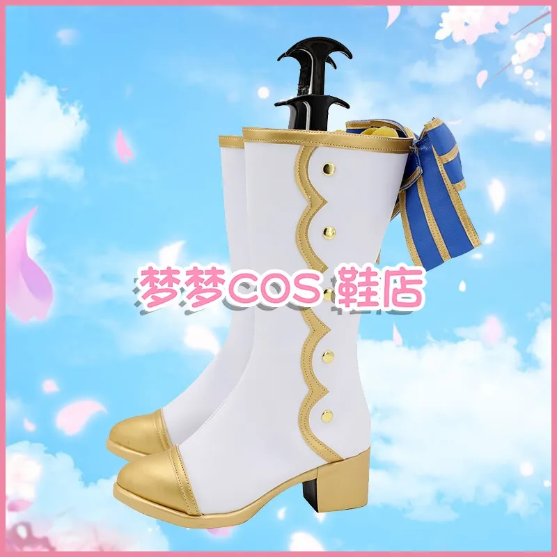 Lovelive All Star Осака Shizuku обувь для косплея длинные белые сапоги кожаные