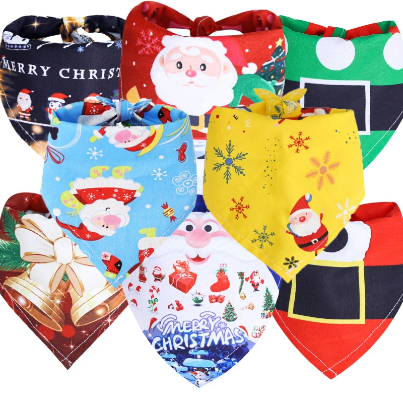 

Triangle Bandanas Puppy Collar Puppy Neckerchief Bib Scarf Cotton Pet Supplies Multicolor Pet Christmas Accessories Pet Dress Up