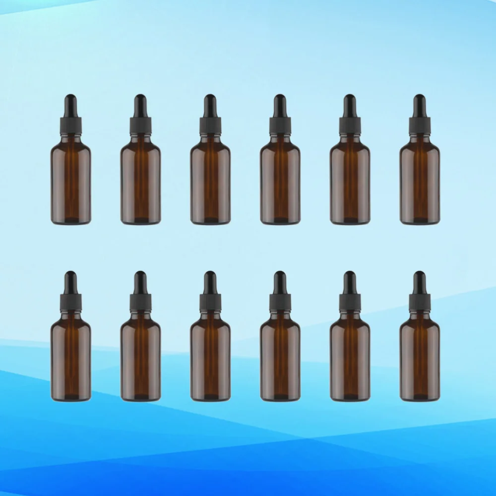 

12Pcs 30ml Glass Dropper Bottle Essential Oil Bottle Refillable Dropper Bottle Subpackaging Bottle Brown