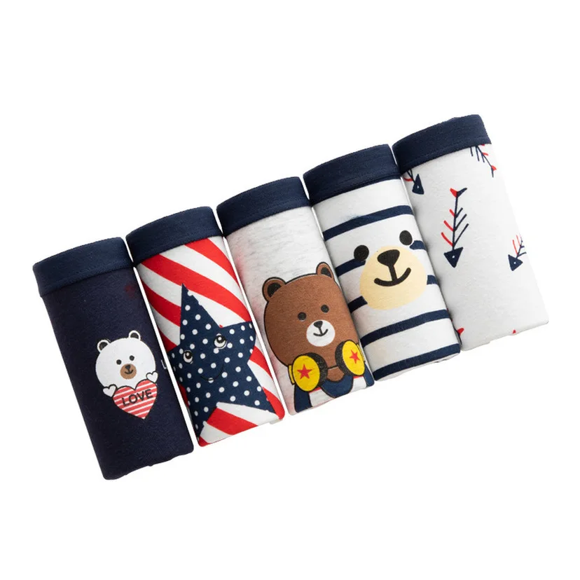 4 шт./лот хлопковое нижнее белье со средней талией милые женские трусики