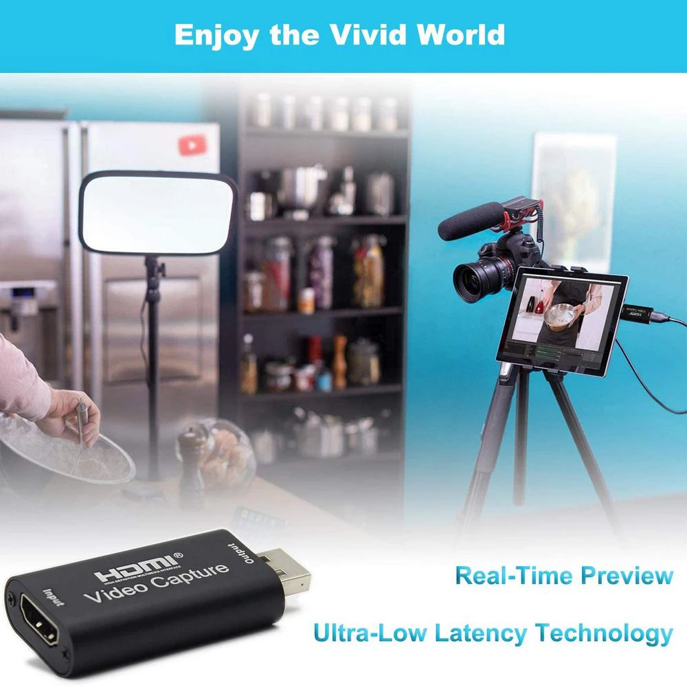 Карта захвата аудио и видео HDMI на USB 1080p USB2.0 HD захват через хранилище DSLR камера