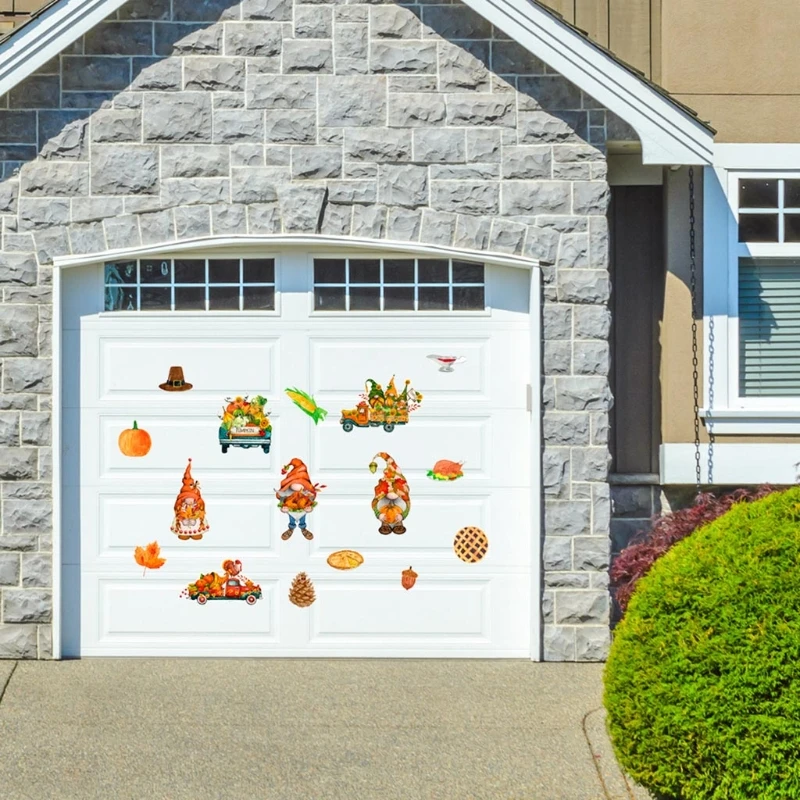

Thanksgiving Magnetic Stickers Fall Autumn Harvest Turkey Corn Leaf Gnome Festive Fridge Refrigerator Magnets DIY Decor