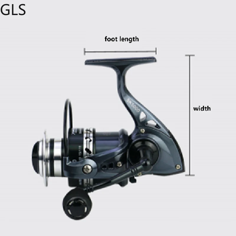 

GLS Hot Sell Spinning Reel Metal Spool SK 5.5:1/5.2:1 Carp Fishing Reel 2000-7000 EVA Handle Fishing Tackle