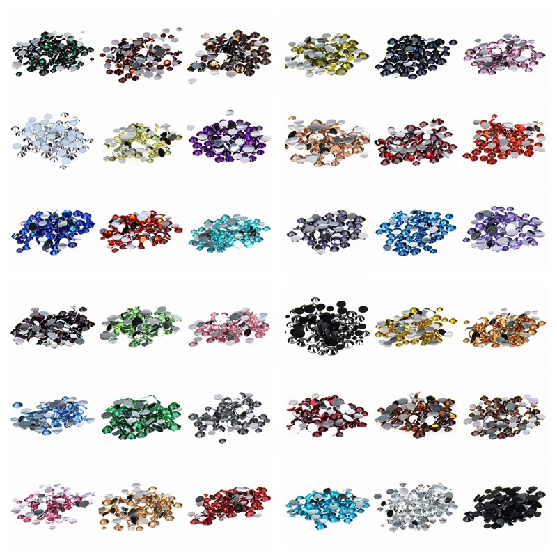 4 мм 6 Супер Блестящий Кристалл 3D художественные Стразы акриловые украшения из