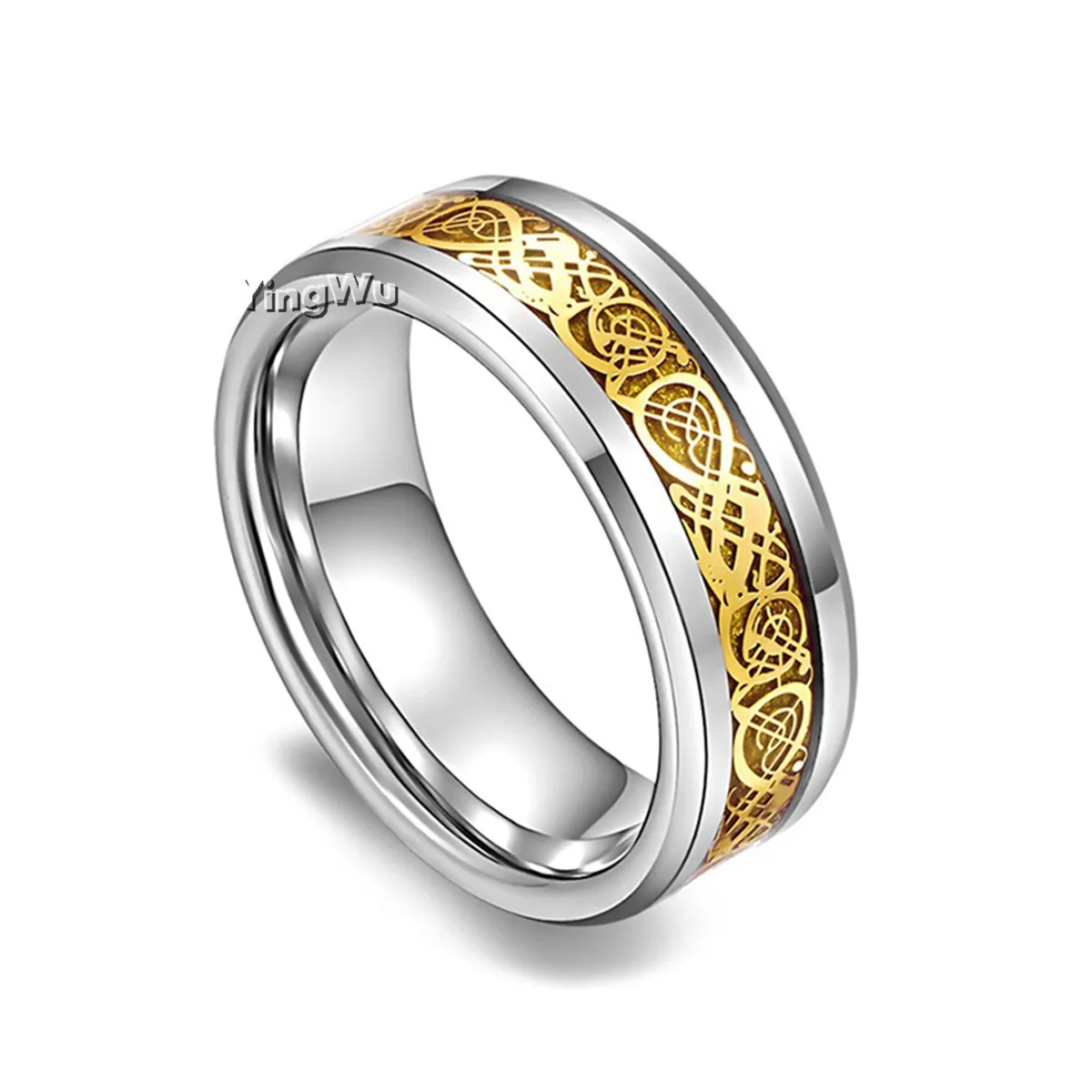 

Модные мужские обручальные кольца с золотым Драконом из титановой нержавеющей стали 10 шт. в комплекте оптовая продажа