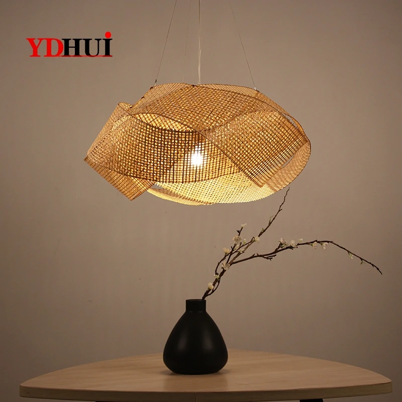 Креативная индивидуальная бамбуковая люстра чайный магазин ресторанная лампа