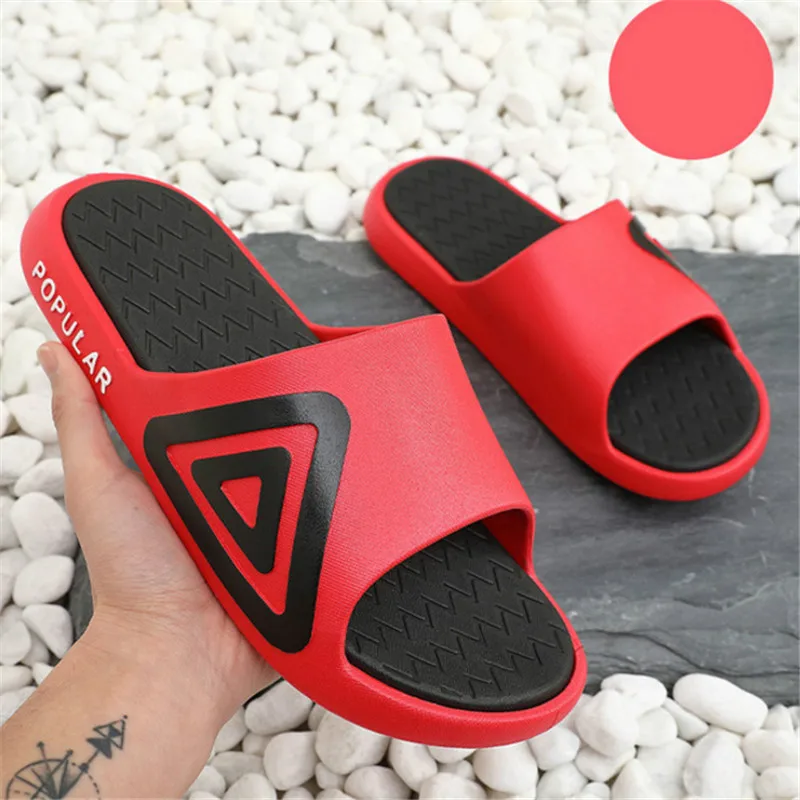 

Coslony Men Slippers Non-slip Outdoor Beach Flip Flops Summer Shoes Women Slides for men red Sandal Calzado Mujer shower shoes