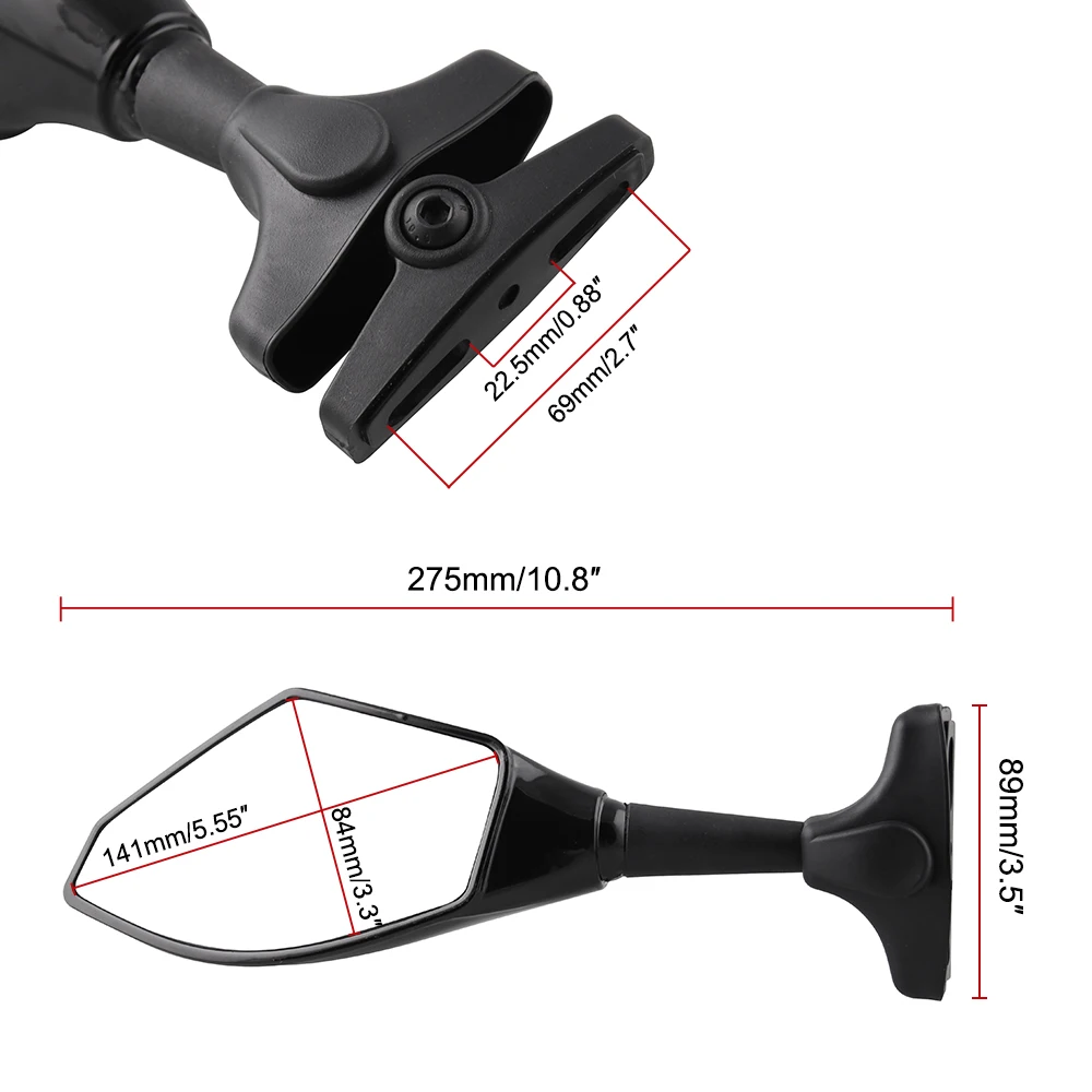 Motorcycle Side Rear View Mirror Amber LED Turn Signal Light Marker Integrated Black with Suzuki SV650 Katana 600 750 GSX600F |