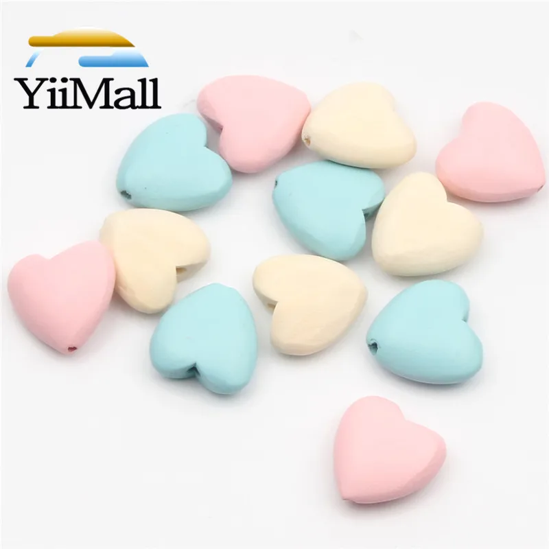 Бусины-разделители деревянные разноцветные 22 мм 10 шт. набор-тройка