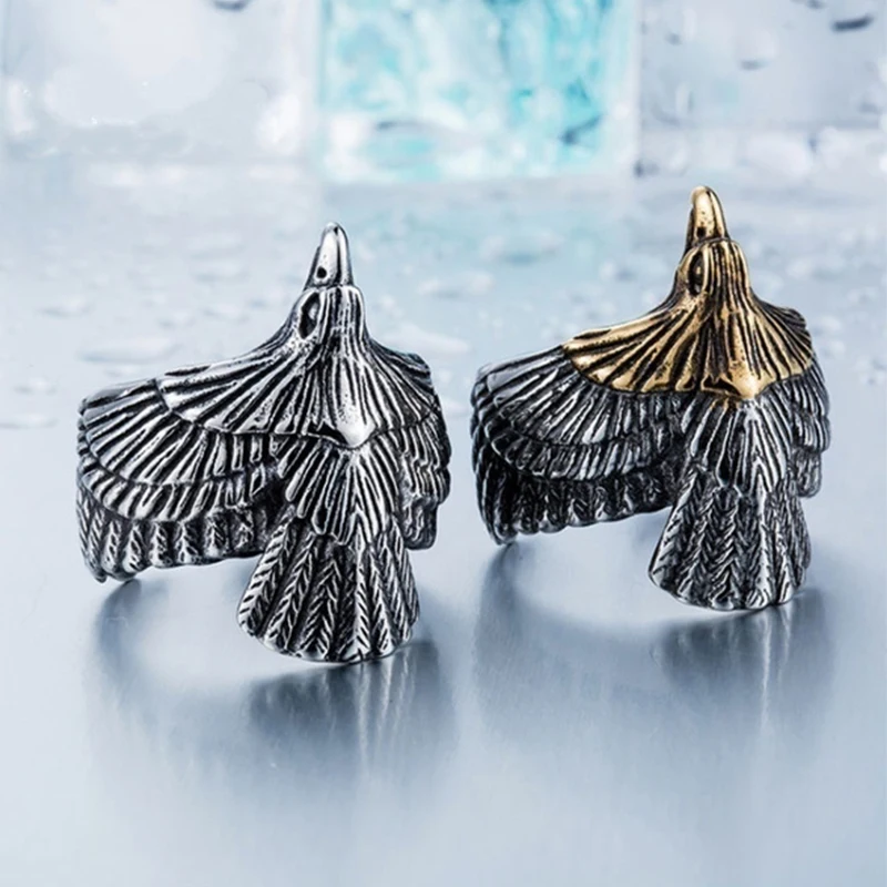 

Vintage Punk Eagle Rings for Men Women Gothic Couple Statement Flying Index Finger Steampunk Hiphop Jewelry Gift