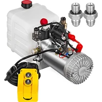 vevor hydraulic pump 3 quart hydraulic power unit double acting for dump trailer car lifting 12v dc plastic oil reservoir
