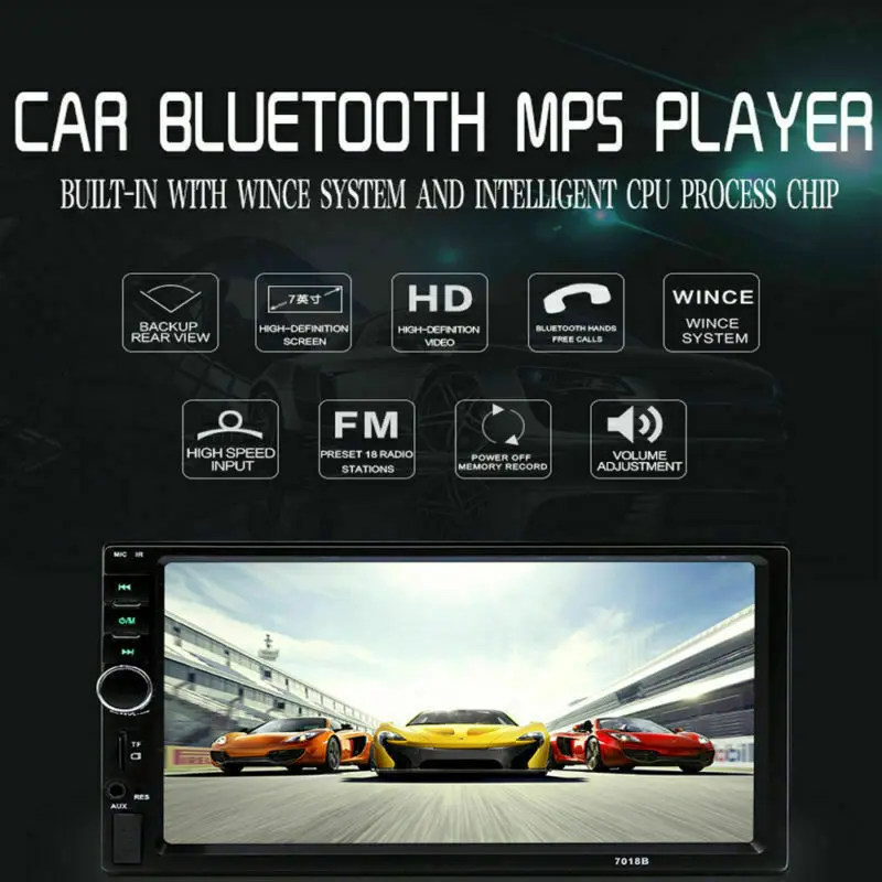 Автомагнитола AMPrime 2 din 7 &quotHD сенсорный экран 7018B MP5 плеер дисплей Bluetooth мультимедиа