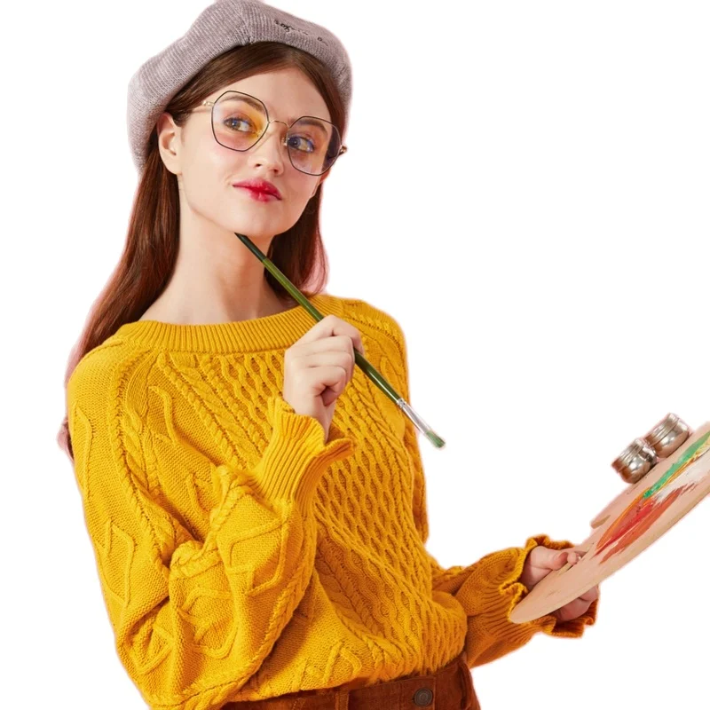 SEMIR свитер с круглым вырезом вязаный женская одежда осень 2018 женские офисные