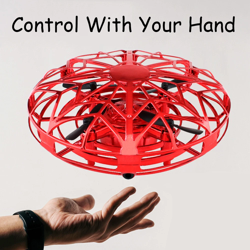 Hot Sale Mini Drone UFO Hand Operated RC Helicopter Quadrocopter Dron Infrared Induction Aircraft Flying Ball Toys For Kids 4.2