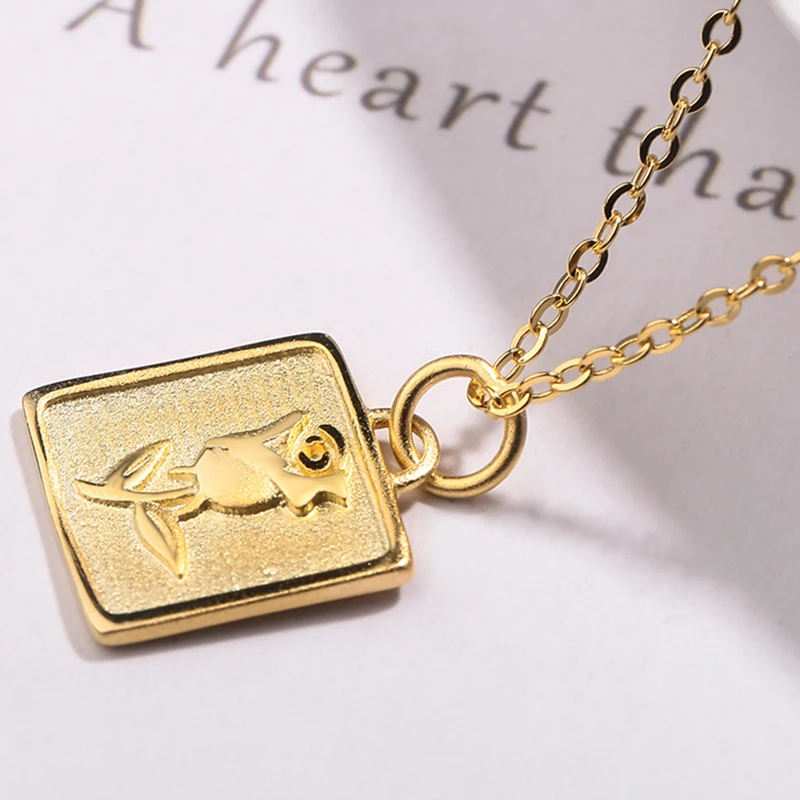 

Stylish sterling silver rose embossed pendant necklace size shape coin hip hop necklace for male and female gifts3