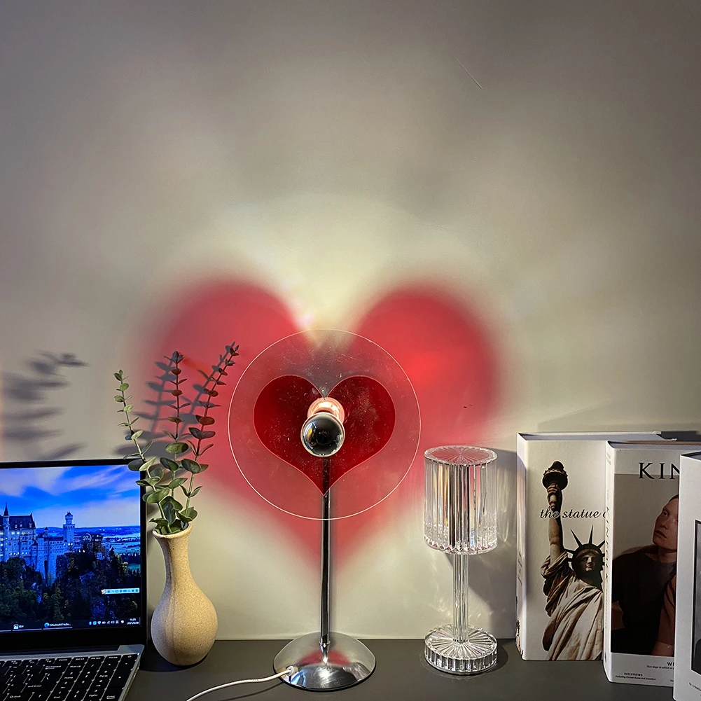 

Креативная настольная лампа в форме сердца с зарядкой от USB, романтическая атмосферная лампа для пар, Подарочный домашний декор для комнаты