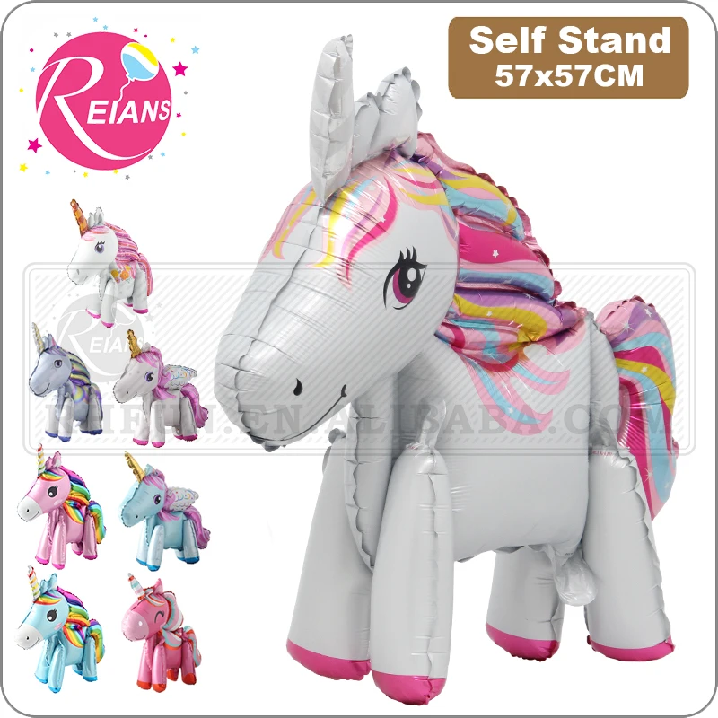 Фольгированный воздушный шар в виде животного лошади мультяшных единорогов