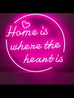 neon sign for home is where the heart is commercial home lamp resterant love advertise custom design impact attract light