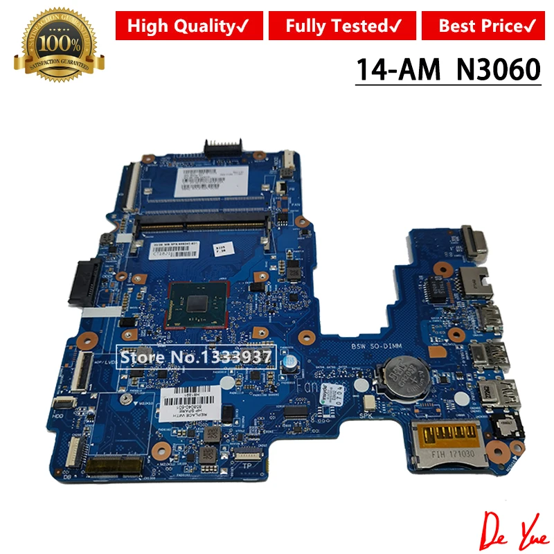 

858040-501 858040-001 858040-601 Laptop motherboard For HP Pavillion 14-AM Mainboard SR2KN N3060 6050A2823301-MB-A01 DDR3