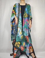 summer 2021 beach swimwear floral printed america women kimono traditional middle east muslim women robe clothes
