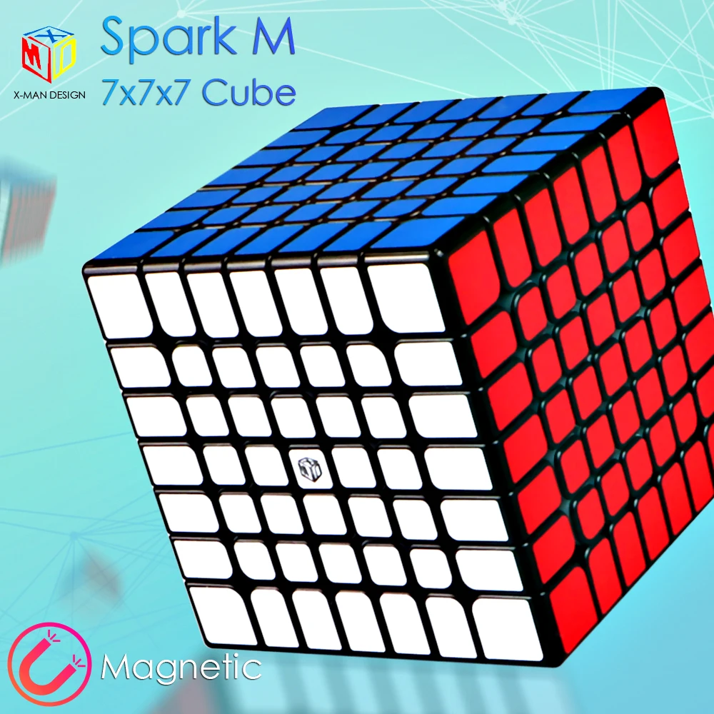 Qiyi X Man Design Spark M 7x7x7 волшебный Магнитный куб профессиональные магниты 7x7 скоростной