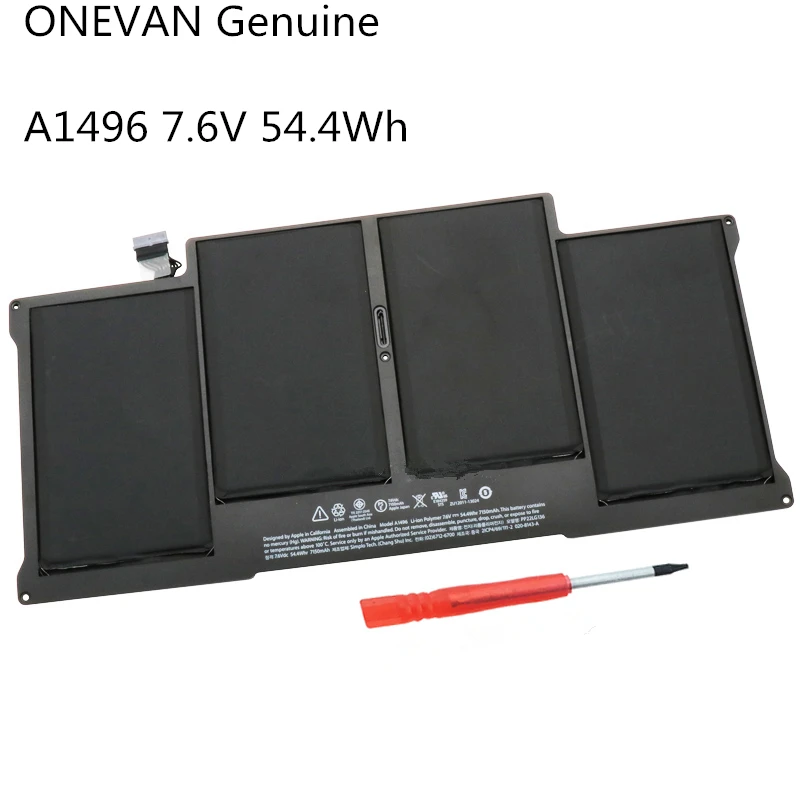 ONEVAN Geunine Аккумулятор для ноутбука A1496 Apple MacBook Air 13 &quotA1466 2013/2014/2015 MD760LL/A MD761CH/A 7150mAh с