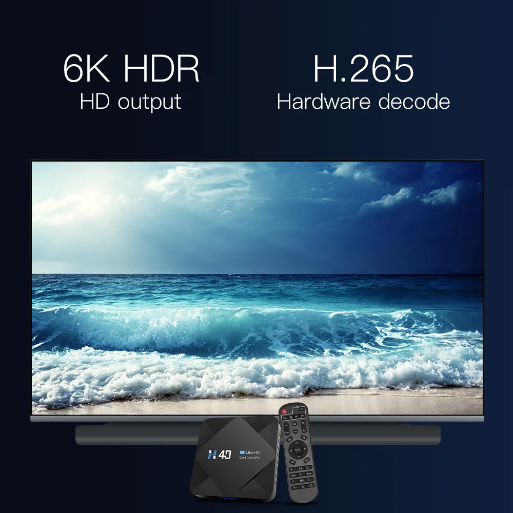 ТВ-приставка HONGTOP android 10 4 ГБ 64 H616 четырехъядерная 6k HD 2 4G и 5G Двухдиапазонная