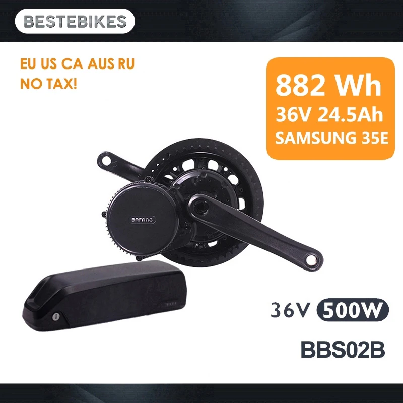 Bafang мотор BBS02B 36V 500w elektrikli bisiklet bicicleta electrica moteur electrique вело 882WH samsung 35E ЕС и США без НАЛОГА