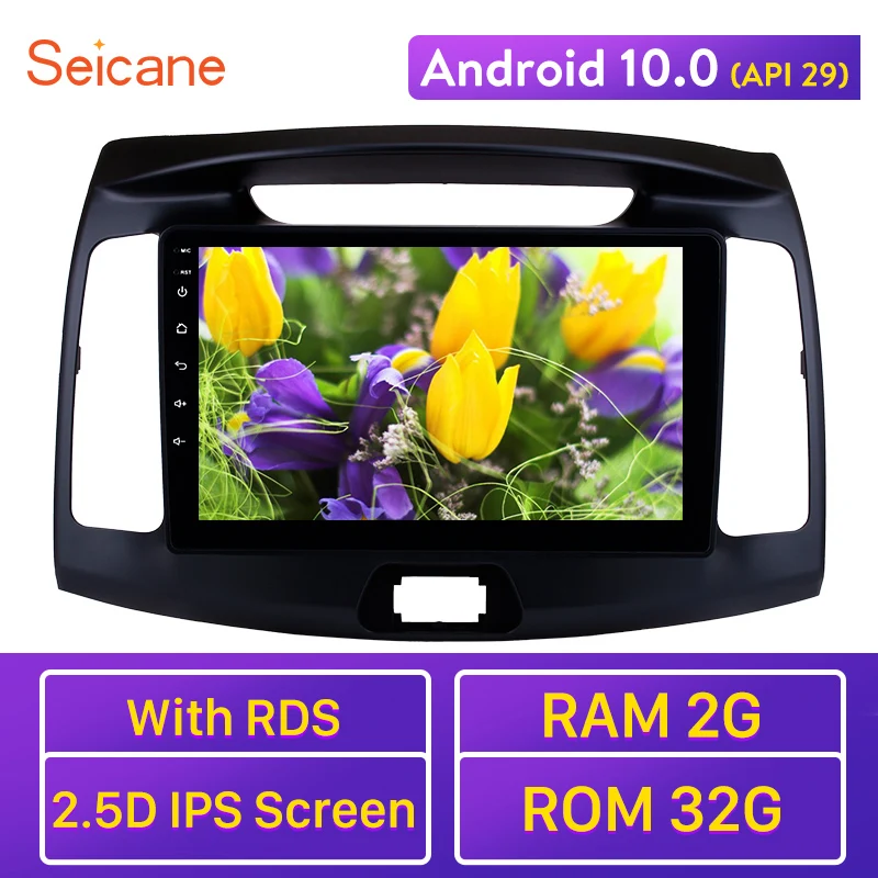 Seicane 9 ''Android 10 0 API 29 для 2011 2012 2013 2014 2015 2016 Hyundai Elantra автомобильное радио GPS