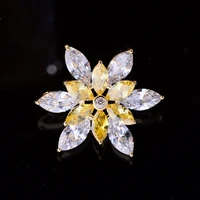 korean fashion zircon flower small brooch elegant temperament pins for women suit jacket clothing accessories corsage xmas gift