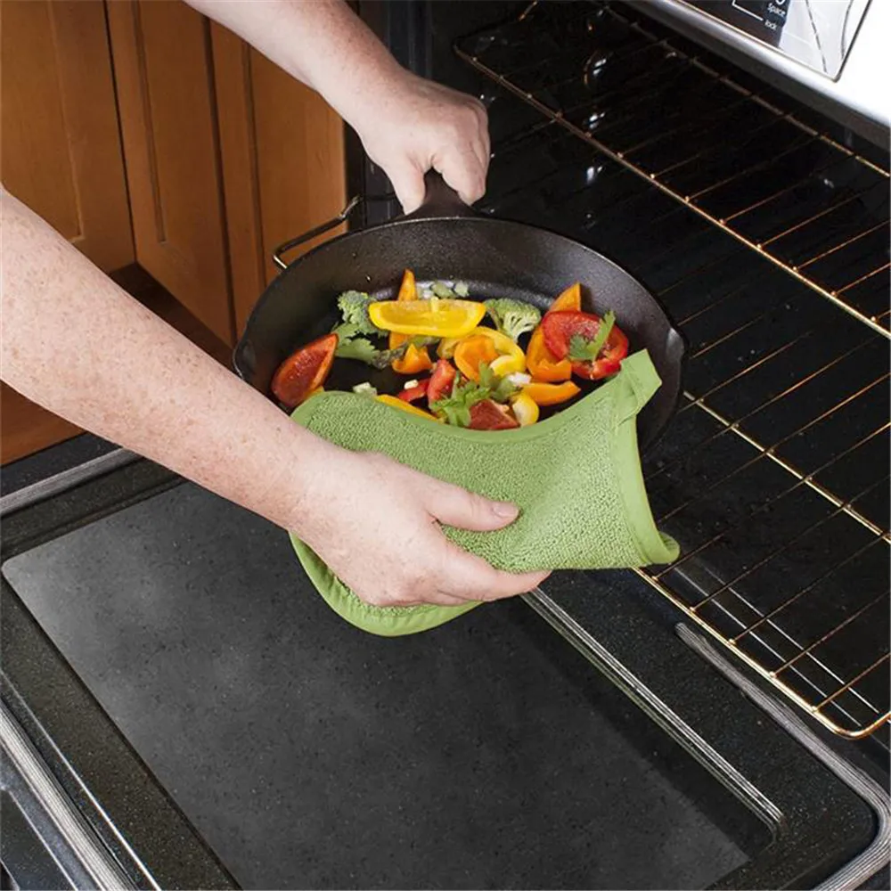 2 шт. нескользящий хлопковый коврик кухонные перчатки для готовки микроволновки