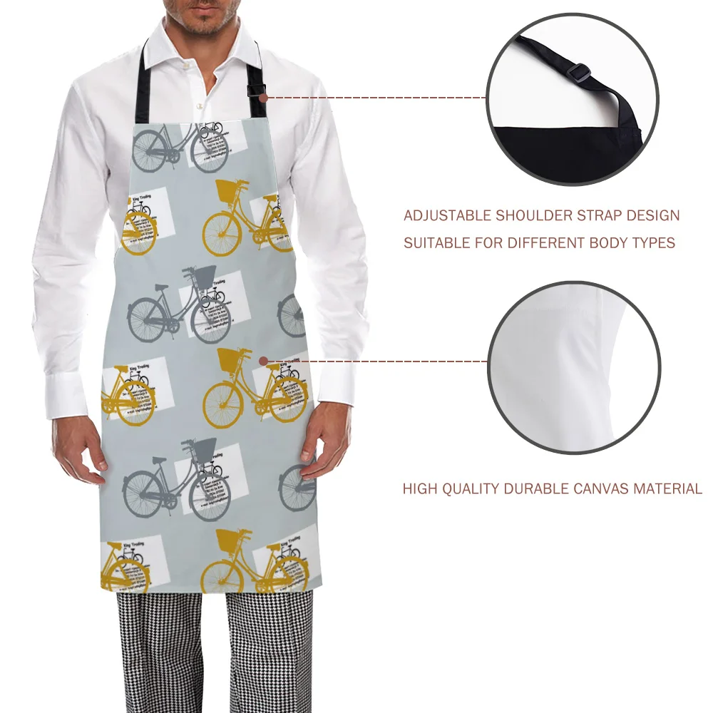 Tophome Кухонный Фартук винтажный Байк с принтом регулируемые фартуки из парусины
