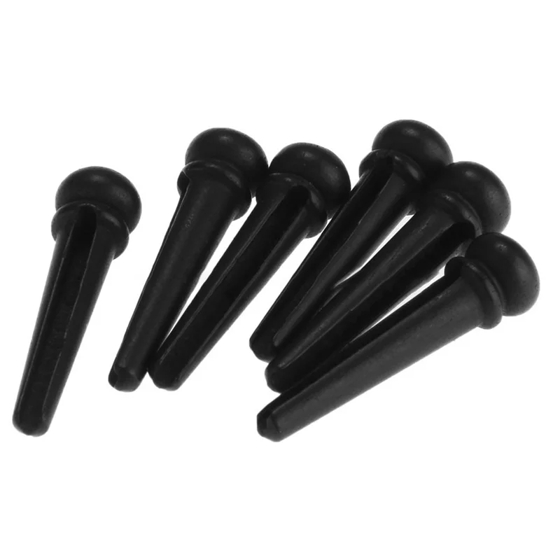 

6 Pcs Guitar Family Natural Ebony Folk Acoustic Guitar Bridge Pins