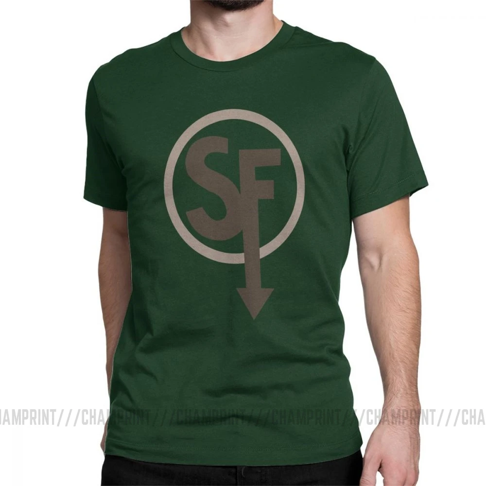Sal Fisher Sally Face футболка Ларри Джонсон Мужская маска Ларри Джонсон игра Винтаж Чистый хлопок футболки с коротким рукавом Печать - Цвет: Forest Green
