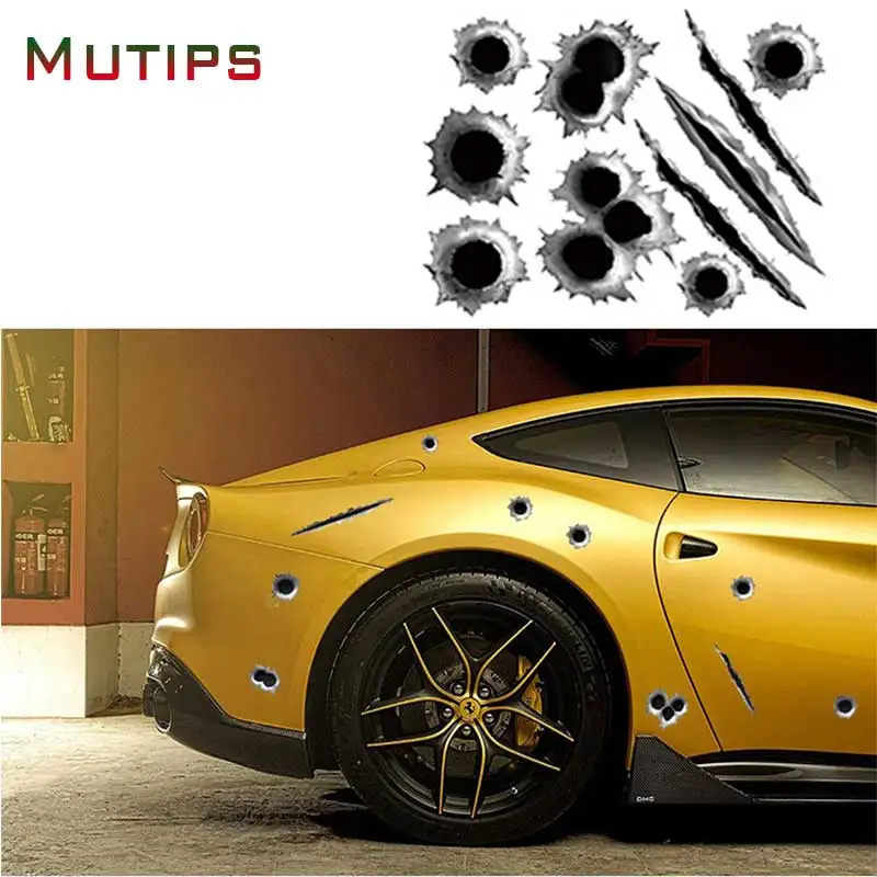 Автомобильная наклейка Mutips 3D bullet с отверстием body styling accessories для BMW e90 e60 e46 f10 VW Golf 7