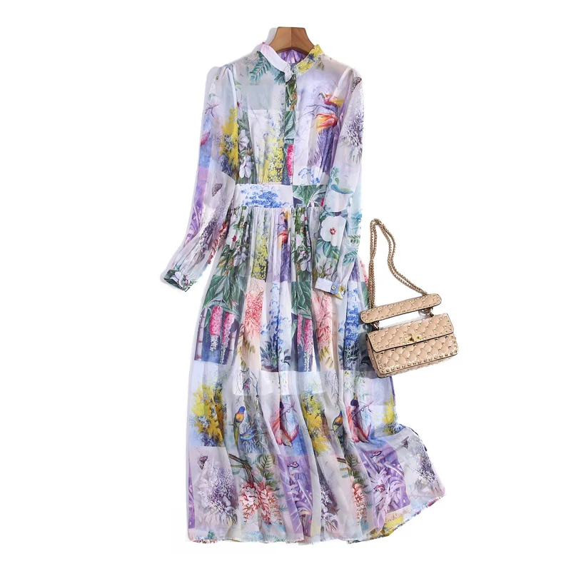 

Женское длинное пляжное платье, дизайнерское модельное платье макси в богемном стиле, элегантные шикарные платья с длинным рукавом и принт...