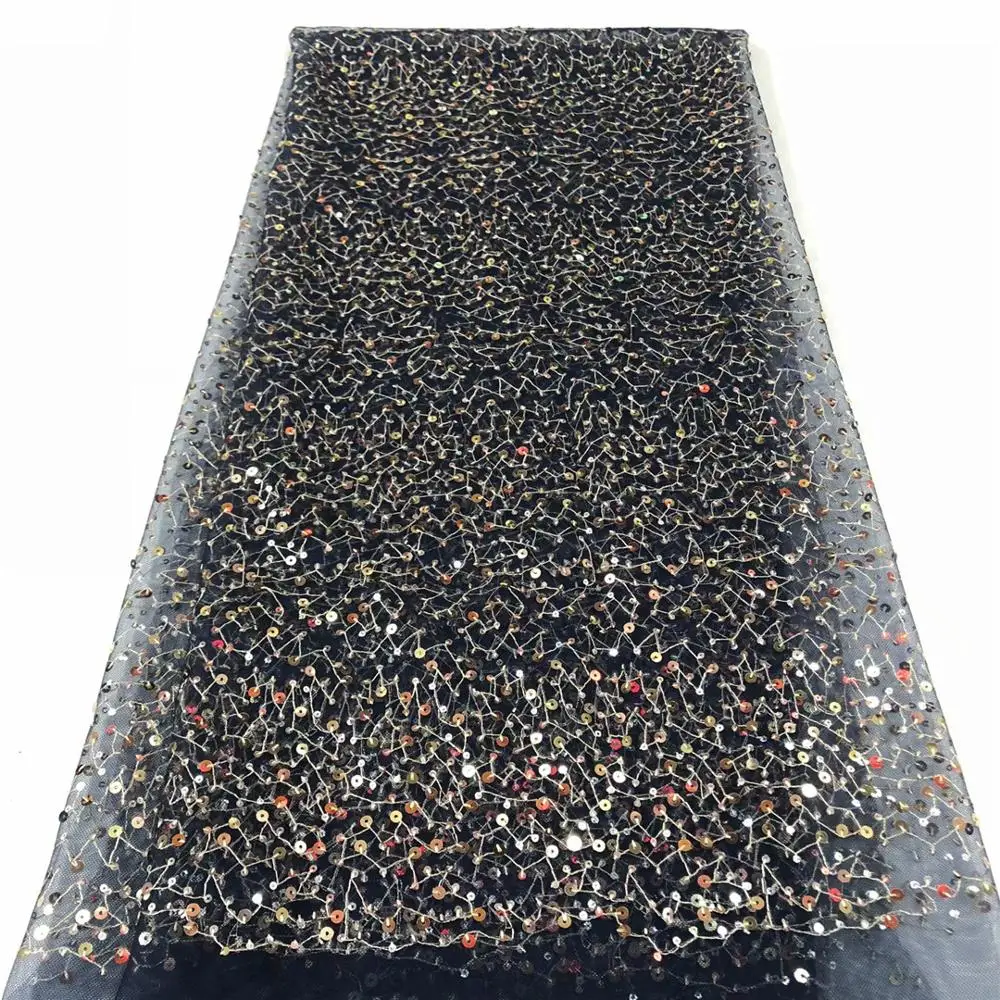 

2020 Latest Sequins Net Lace Fabric High Quality Lace African Nigerian Wedding Lace Fabric 2020 French Tulle Lace Fabric